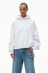 Alexander Wang white 厚实摇粒绒连帽衫