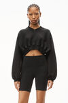 V-NECK CROPPED PULLOVER IN CLASSIC TERRY