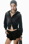 Alexander Wang sunfade black shrunken cotton terry cardigan