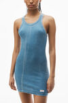 Alexander Wang washed blue 罗纹棉工字背心家居连衣裙