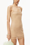 alexander wang clear hotfix slip dress in light mesh ginger