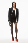 alexander wang 密织尼龙提花无肩带超短连衣裙 black