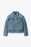 alexander wang 牛仔布夹棉机车夹克 vintage medium indigo