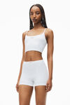 Alexander Wang white bike short in in seamless ribbed knit