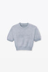 Alexander Wang washed grey 灰色棉质混纺雪尼尔徽标套头衫