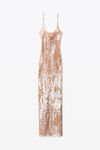 alexander wang maxi tank dress in sequin nylon flax