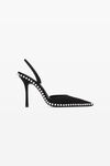 Alexander Wang black tia 黑色绒面革露跟鞋