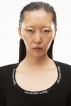 alexander wang logo jacquard top in stretch knit black