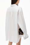 alexander wang oversized shirt dress in cotton poplin white