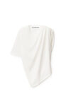 alexander wang shoulder drape tee in silky jersey off white