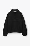alexander wang 毛圈布半拉链运动衫 black