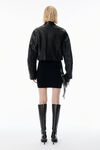 Alexander Wang black 带徽标贴饰的黑色羊毛混纺迷你半身裙