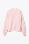 alexander wang crewneck pullover in dense fleece light pink
