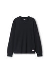 Alexander Wang black crystal hotfix crewneck long-sleeve tee in waffle knit