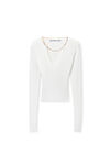 Alexander Wang soft white 徽标铭牌短款衬衫