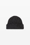 Alexander Wang black 水晶热熔徽标针织帽
