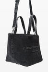 Alexander Wang grey aged 小号 punch 棉质牛仔布托特包