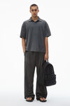 Alexander Wang vintage grey men's short-sleeve polo tee in cotton jersey