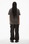 alexander wang embossed logo tee in compact jersey acid black