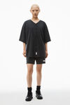 Alexander Wang washed black oversized baseball shirt in cotton jersey