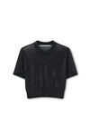 Alexander Wang black 黑色透明珠烫钻圆领 t 恤