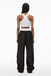 alexander wang track pant in satin jersey black