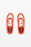 Alexander Wang white/red puff pebble sneaker in leather