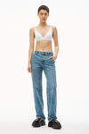 alexander wang triangle bra in ribbed jersey white