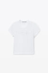 Alexander Wang white 做旧徽标装饰棉质平纹针织布紧身 t 恤