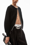 Alexander Wang black 球链饰边圆领开衫