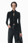 Alexander Wang black long-sleeve high-neck cardigan