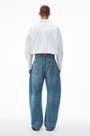 Alexander Wang vintage medium indigo 粘合接缝圆阔版型牛仔裤