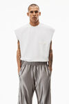 alexander wang track pants in satin faille jersey earl grey