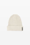 Alexander Wang ivory 徽标旗标装饰罗纹无檐帽