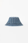 alexander wang bucket hat in logo jacquard denim deep blue