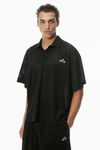 Alexander Wang black unisex athletic mesh logo polo