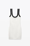 alexander wang logo trim mini dress in chenille viscose white/black