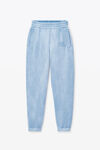 Alexander Wang washed pale blue puff logo sweatpant in structured terry