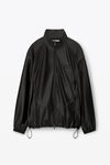 alexander wang track jacket in satin faille jersey black