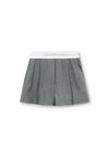 Alexander Wang light heather grey high-waist pleated short with logo elastic