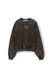 puff logo sweatshirt in glitter terry