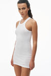 Alexander Wang white 罗纹棉女士工字背心连衣裙