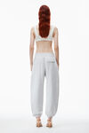 alexander wang puff logo sweatpant in structured terry light heather grey