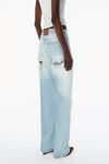 Alexander Wang light bleach indigo distressed jean with knit detail