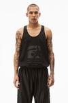 alexander wang star tank in athletic mesh black