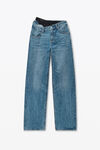Alexander Wang vintage medium indigo 不对称蕾丝腰带预制款牛仔裤