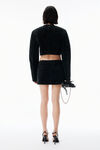 Alexander Wang black black bubble grain velvet cropped jacket