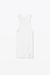 Alexander Wang white ribbed cotton racerback tank top