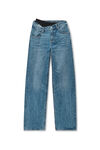 Alexander Wang vintage medium indigo 不对称蕾丝腰带预制款牛仔裤