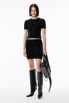 Alexander Wang black black wool-blend hotfix miniskirt